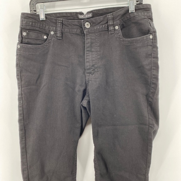 Suko Jeans Shorts Women's Size 12 Black Pockets Front Button Zip Closure - Picture 2 of 12